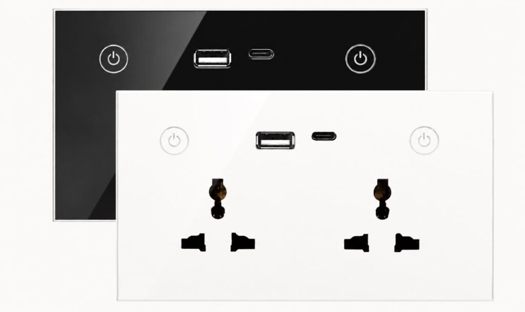 Smart Wall Double Socket (Fast Charging Type-C + USB)